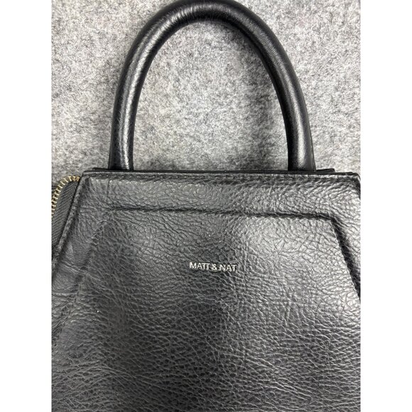 Matt & Nat Backpack Womens Black Faux Leather Large Vegan Zip Convertible Bag main image 7